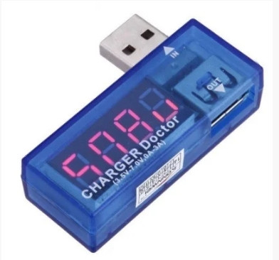 USB тестер вольт и ампер "Charger Doctor" угловой Синий - фото 1 - id-p1201120953