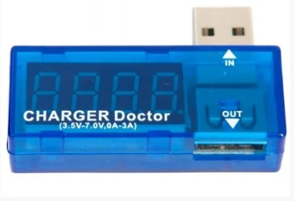 USB тестер вольт и ампер "Charger Doctor" угловой Синий - фото 2 - id-p1201120953