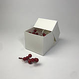 Коробка для капкейків (1 шт), 100*100*90 мм, з вікном, біла, фото 4