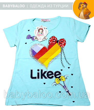 Красива футболка для дівчинки "Likee" (від 5 до 8 років), фото 2