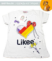 Красивая футболка для девочки "Likee" (от 5 до 8 лет)