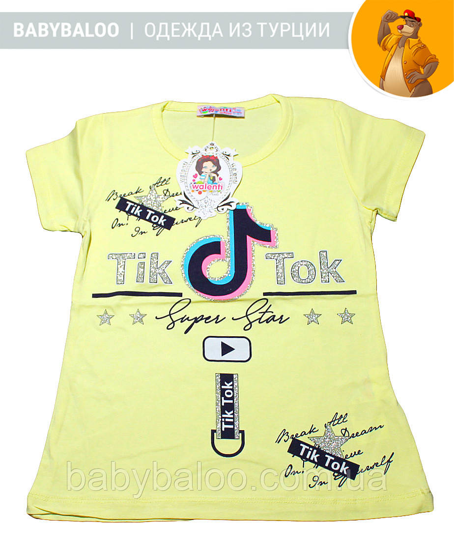 Красива футболка для дівчинки "Tik-tok" (від 5 до 8 років)