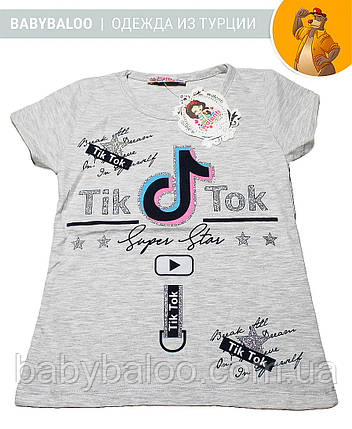 Красива футболка для дівчинки "Tik-tok" (від 5 до 8 років), фото 3