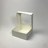 Коробка для зефіру, 150*150*60 мм, з вікном, біла, фото 2