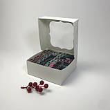 Коробка для зефіру, 150*150*60 мм, з вікном, біла, фото 5