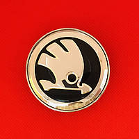 Ковпачки заглушки на литі диски в диски Шокоду Skoda (60/55) чорний новий логотип