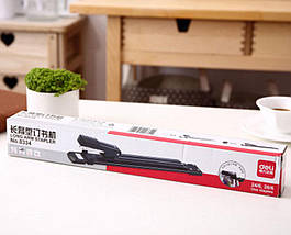 Степлер Deli 0334Е, мікс №24, №26 25 аркушів, подовжений, Степлер глибокий офісний, фото 4