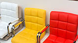 Крісло з підлокітниками Августо Augusto-ARM CH - Office червона екокожа на коліщатках, хром, фото 2