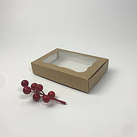 Коробка для пряника, 150*100*30 мм, с окном, крафт
