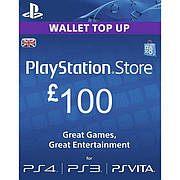 Подарункова карта Playstation Network поповнення гаманця на суму £100 GBP, UK-регіон