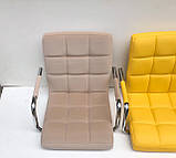 Крісло з підлокітниками Августо Augusto-ARM CH - Office бежевий оксамит на коліщатках, хром, фото 2