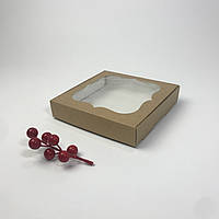 Коробка для пряника, 150*150*30 мм, с окном, крафт
