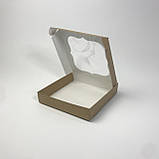 Коробка для пряника, 150*150*30 мм, з вікном, крафт, фото 2