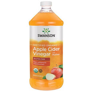 Swanson Certified Organic Apple Cider Vinegar Органічний яблучний оцет із м'якоттю, 945 мл