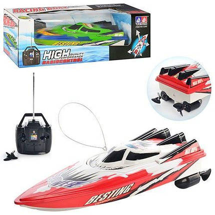 KMM1681 Катер на управлінні, 31-7-10,5 см, 2 кольори, на батарейці, у коробці, 38-13-14 см, фото 1