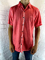 Рубашка мужская Welldone 123 с коротким рукавом коралловая M - 2XL