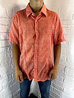 Рубашка мужская Welldone 123 с коротким рукавом оранжевая XL - 3XL