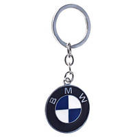 Брелок металевий кольоровий на ланцюжку BMW CN односторонній (метал кольоровий. BM CN)
