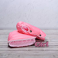 Муфта рукавички роздільні, на коляску / санки, універсальна, для рук, світло-рожевий плюш мінкі (колір - рожевий)