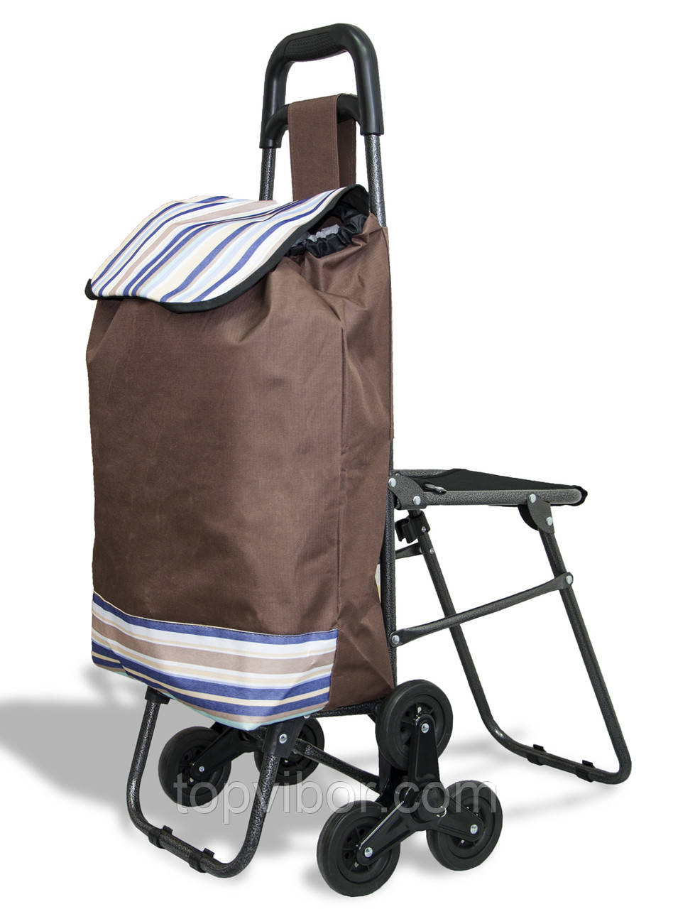 Господарська сумка-візок на коліщатках | Колір №12, вісь на трьох колесах | "кравчучка"