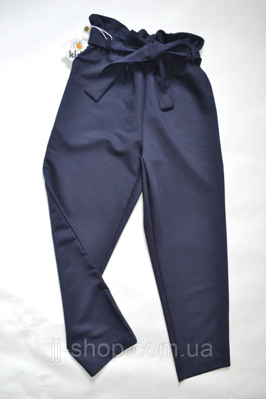 Дитячі класичні брюки для дівчаток 6-8лет темно-синього кольору