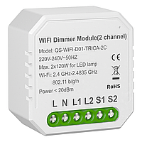 Выключатель - регулятор Tervix Pro Line WiFi Dimmer (2 клавиши) реле для скрытого монтажа