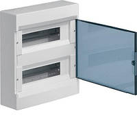 Щит на 24 модулі накладний із прозорими дверима Hager Cosmos VD212TD