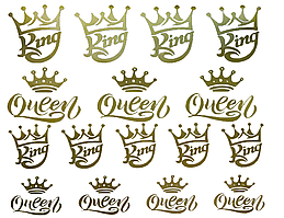 Набір наклейок King&Queen золото