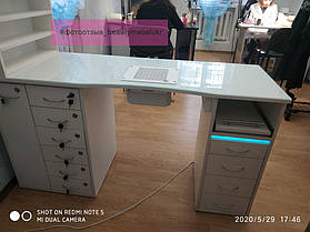 Маникюрный стол с УФ-лампой и мощной вытяжкой 1