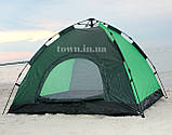 Намет туристичний (автоматичний), 4-х місцева,водонепроникна, для риболовлі і кемпінгу. Зелена, фото 3