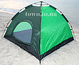 Намет туристичний (автоматичний), 4-х місцева,водонепроникна, для риболовлі і кемпінгу. Зелена, фото 4