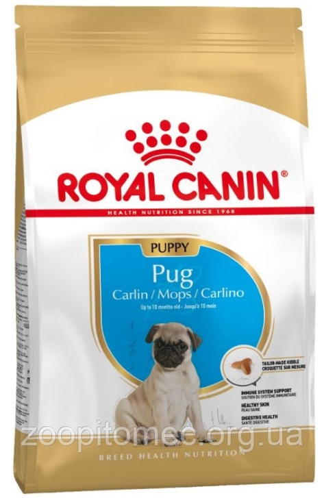 Корм Royal Canin (Роял Канін) PUG JUNIOR для цуценят породи Мопс у віці до 10 місяців, 1,5 кг, фото 1