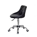 Стілець майстра Форо чорна екокожа FORO CH-Office на колесах + хром, фото 2