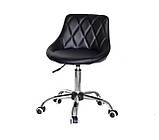 Стілець майстра Форо чорна екокожа FORO CH-Office на колесах + хром, фото 3