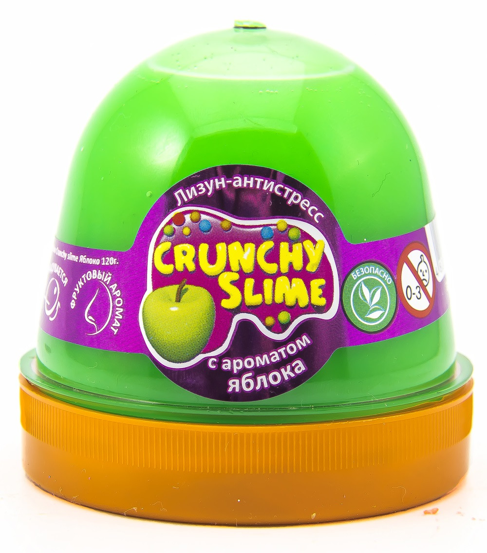 Лизун-антистрес Mr.Boo "Crunchy slime Яблуко", 80088