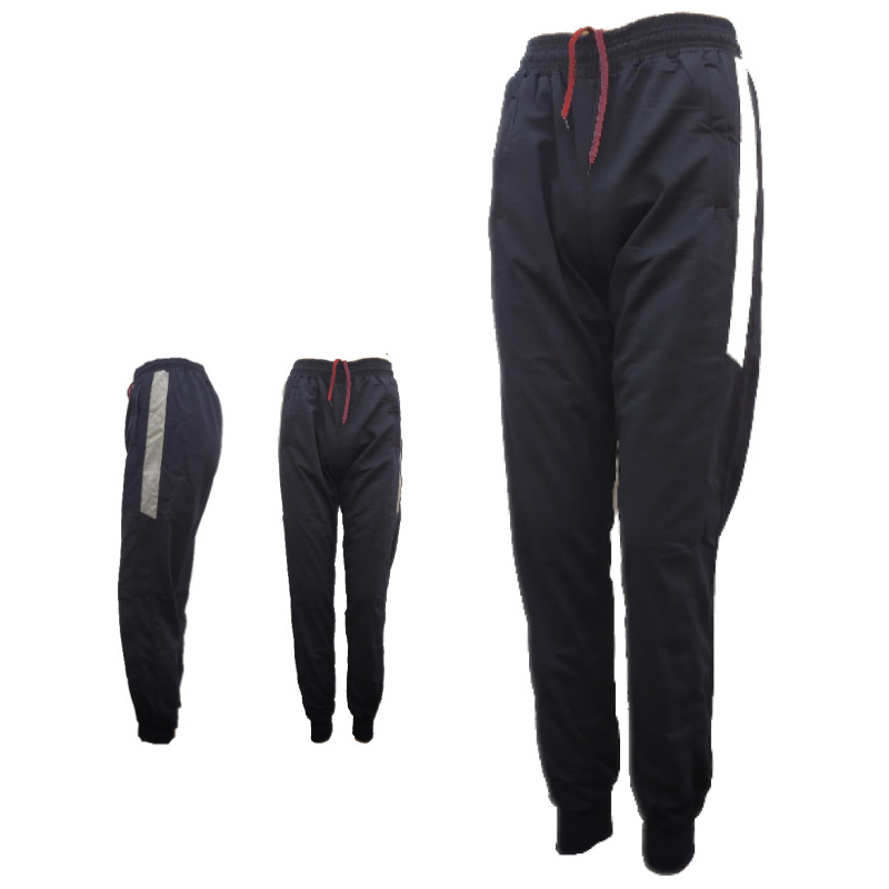 Мужские спортивные штаны с манжетом F, размеры 46-54, черные с полосой СМ0115/04,20013943 - фото 1 - id-p1200485168