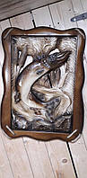 Настінна картина ручної роботи по дереву " Рыбалка"