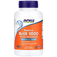 Now Foods, Neptune Krill 1000 (60 капс.= 60 порций), масло криля 2Х