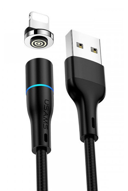 Кабель магнітний USAMS US-SJ352 U32 USB - Lightning 2.4 А 1 м Чорний (SJ352USB01)