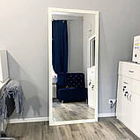 Дзеркало велике настінне у весь зріст біле 170 на 70 см. Підлогове в білій рамі мдф, на стіну, фото 4