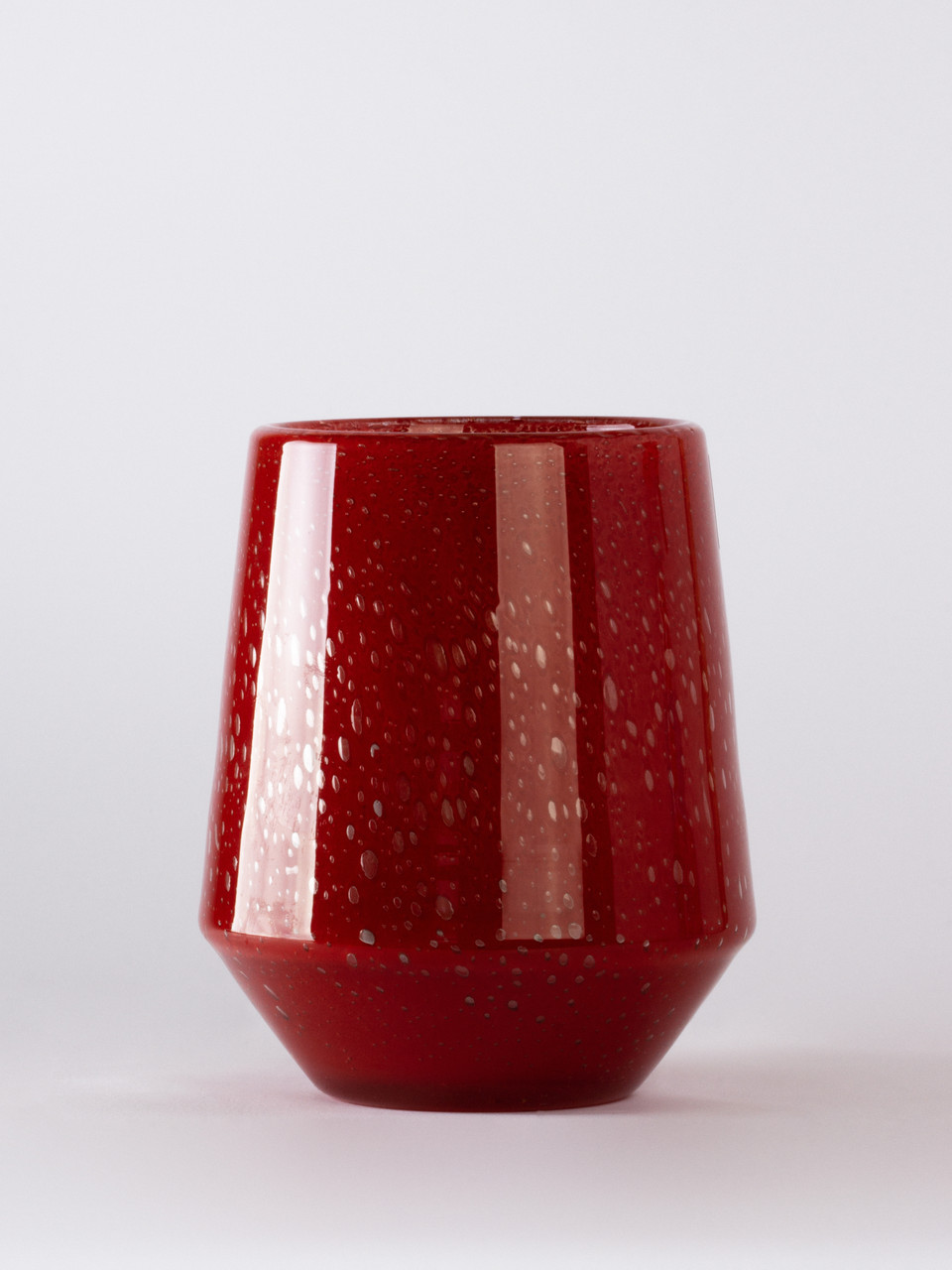 Ваза скляна, червона дизайнерська Ruber 22х20, фото 1