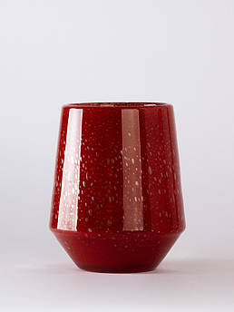 Ваза скляна, червона дизайнерська Ruber 22х20