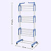 Сушарка для білизни та одягу універсальна підлогова вертикальне складана сушарка на 3 яруси Supretto 179454, фото 6