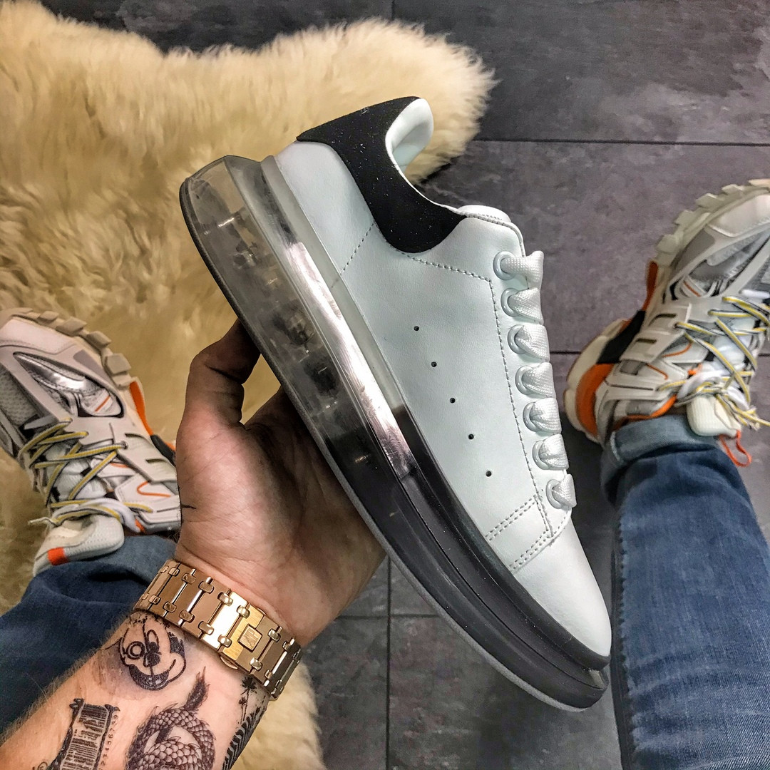 Жіночі кросівки Alexander McQueen Air Crystal Sole White Black, кросівки олександр маккуїн, фото 1