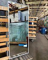 Дзеркало велике настінне в сірій алюмінієвій рамі в повний зріст підлогове 1500х600 мм