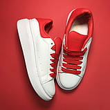 Жіночі кросівки Alexander McQueen White Red, кросівки олександр маккуїн, фото 2
