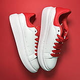 Жіночі кросівки Alexander McQueen White Red, кросівки олександр маккуїн, фото 3