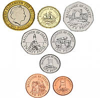 Джерсі набір із 8 монет 1998-2016 AU-UNC 1, 2, 5, 10, 20, 50 пінсів, 1,2 фунта