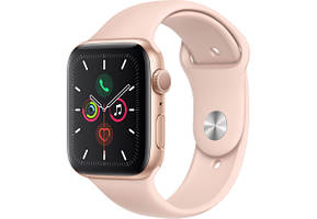Смарт Apple Watch Series 5, 40mm GPS, Silver Aluminum Case with Pink Sand Sport Band (MWV72)