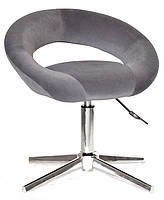 Стул Holy (Холи) велюр серый B-1004 Modern Base на хромированной базе на стопах, фото 3